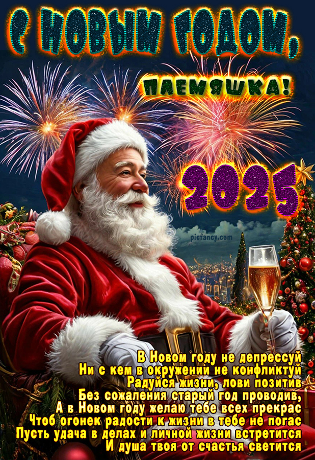 С Новым 2025 годом племяшка открытка